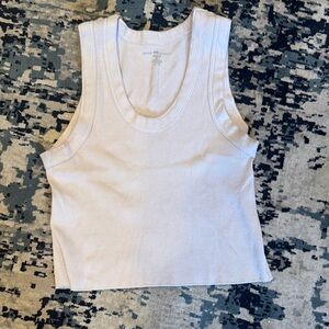 Brandy Melville Cream Ribbed Tank Top